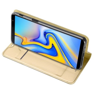 „Dux Ducis“ Skin серии Samsung Galaxy J6+ 2018 (J610) золотой кожаный чехол-книжка | Vacins.lv