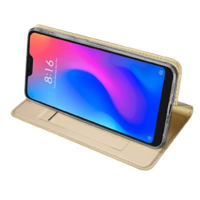 „Dux Ducis“ Skin серии Xiaomi Redmi 6 Pro (Mi A2 Lite) золотой кожаный чехол-книжка | Vacins.lv