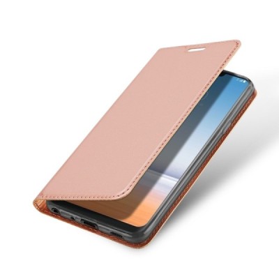 LG G7 ThinQ „Dux Ducis“ Skin sērijas rozs ādas atvērams maciņš / Vacins.lv