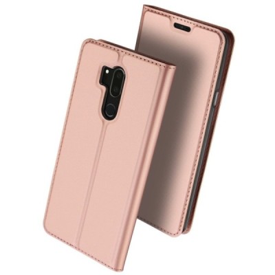 LG G7 ThinQ „Dux Ducis“ Skin sērijas rozs ādas atvērams maciņš / Vacins.lv