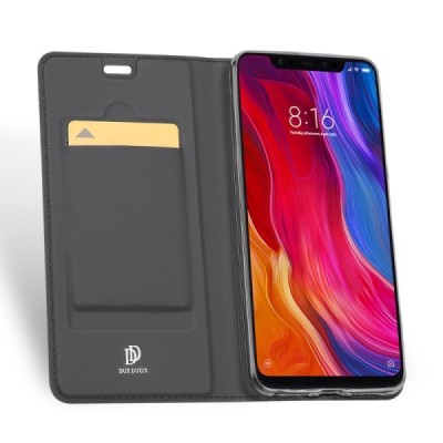 „Dux Ducis“ Skin серии Xiaomi Mi 8 чёрный кожаный чехол-книжка | Vacins.lv