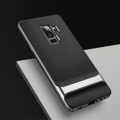 „Rock“ Royce усиленная защита Samsung Galaxy S9+ (G965) чёрный твердый силиконовый (TPU) и серый пластиковый чехол | Vacins.lv