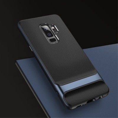 „Rock“ Royce усиленная защита Samsung Galaxy S9+ (G965) чёрный твердый силиконовый (TPU) и синий пластиковый чехол | Vacins.lv