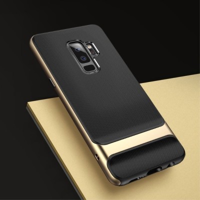„Rock“ Royce усиленная защита Samsung Galaxy S9+ (G965) чёрный твердый силиконовый (TPU) и золотой пластиковый чехол | Vacins.lv