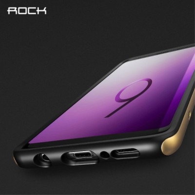 Rock“ Royce усиленная защита Samsung Galaxy S9 (G960) чёрный твердый силиконовый (TPU) и золотой пластиковый чехол | Vacins.lv