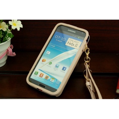„Klogi” greznais ādas apvalks šmilšu krāsa Samsung Galaxy Note 2 apvalks / Vacins.lv