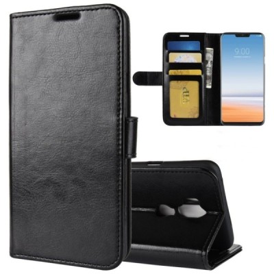 LG G7 ThinQ открываемый чёрный кожаный чехол - книжка | Vacins.lv