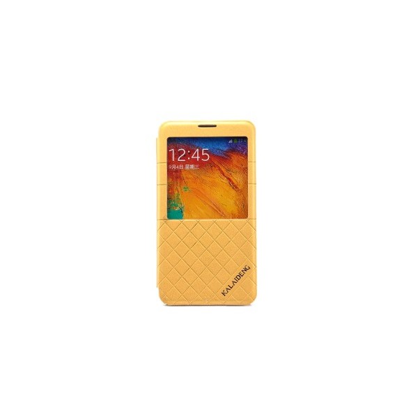 „Kalaideng“ atvērams maciņš - gaiši dzeltens (Galaxy Note 3)