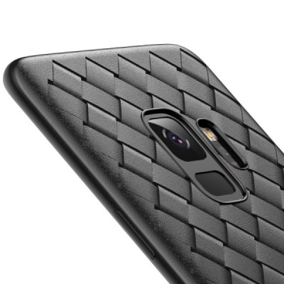Samsung Galaxy S9 (G960) „Baseus“ Weaving melns cieta silikona apvalks / vacins.lv