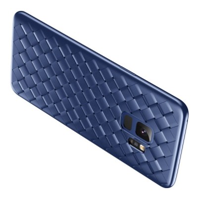 Samsung Galaxy S9 (G960) „Baseus“ Weaving zils cieta silikona apvalks / vacins.lv