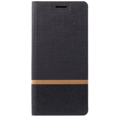 „Cross“ Texture Leather серии Samsung Galaxy A9 2018 (A9 Star Pro) чёрный кожаный чехол-книжка | Vacins.lv