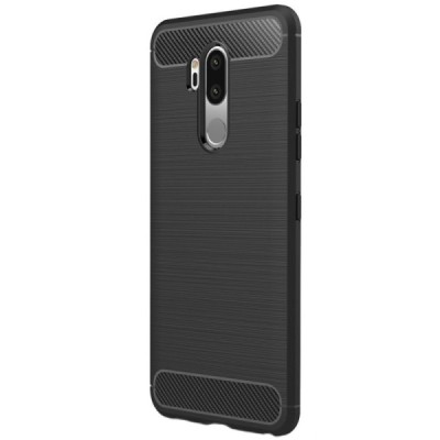 LG G7 ThinQ (G710EM) „Carbon“ твердый силиконовый чехол (TPU) - черный | Vacins.lv