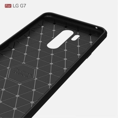 LG G7 ThinQ (G710EM) „Carbon“ твердый силиконовый чехол (TPU) - черный | Vacins.lv