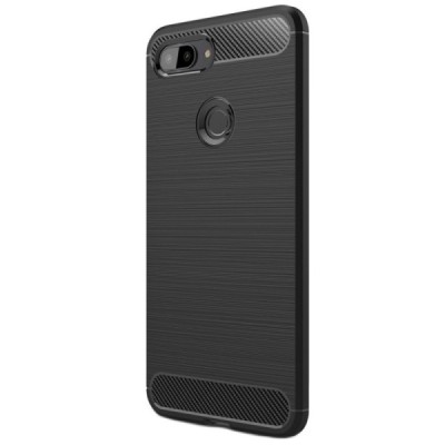 Xiaomi Mi 8 Lite „Carbon“ cieta silikona (TPU) melns apvalks / vacins.lv