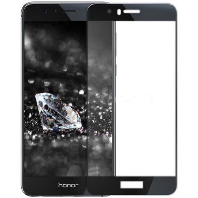 Honor 8 (Huawei Honor 8) Mocolo Tempered Glass melns ekrāna aizsargstikls / Vacins.lv