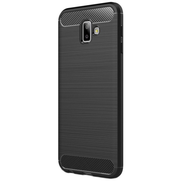 „Carbon“ cieta silikona (TPU) apvalks - melns (Galaxy J6+ 2018)