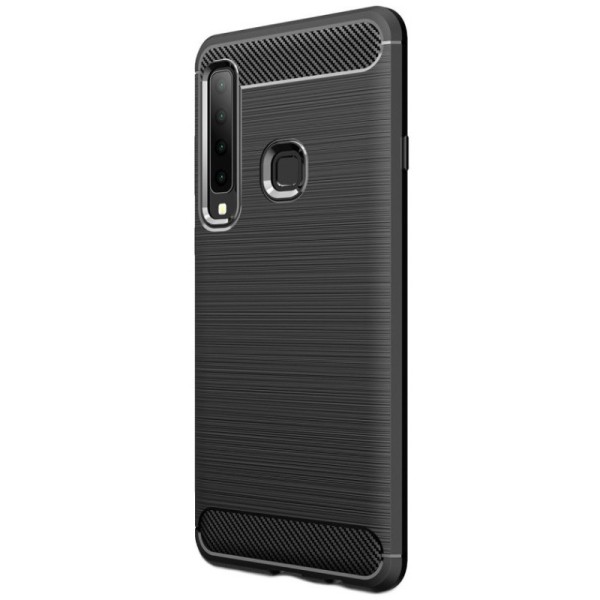 „Carbon“ cieta silikona (TPU) apvalks - melns (Galaxy A9 2018)