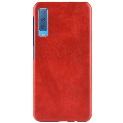 „Litchi“ Skin Leather Samsung Galaxy A7 2018 (A750) красный пластиковый чехол | Vacins.lv
