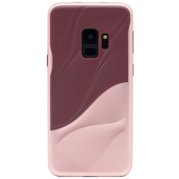 „3D“ Wave Pattern чехол - бордовый / розовый (Galaxy S9)