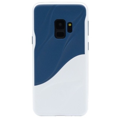 „3D“ Wave Pattern zils Samsung Galaxy S9 (G960) apmales baltā krāsā apvalks / Vacins.lv