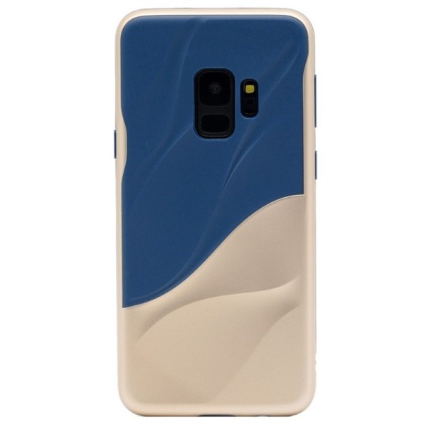 „3D“ Wave Pattern чехол - синий / золотой (Galaxy S9)