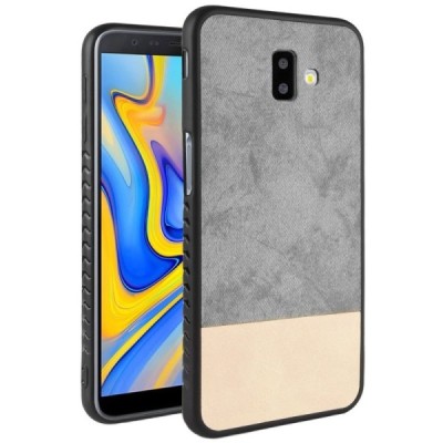 „Bi-Color“ Splicing Samsung Galaxy J6+ 2018 (J610F) песочный / серый кожаный чехол | Vacins.lv