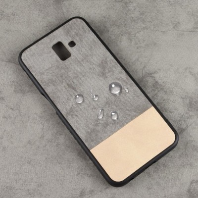 „Bi-Color“ Splicing Samsung Galaxy J6+ 2018 (J610F) песочный / серый кожаный чехол | Vacins.lv