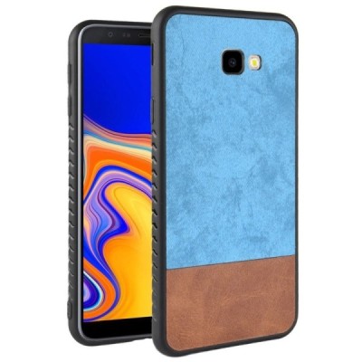Samsung Galaxy J4+ (J400F) „Bi-Color“ Splicing brūns, zils ādas apvalks / Vacins.lv