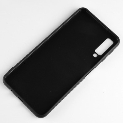 Samsung Galaxy A7 2018 (A750) „Bi-Color“ Splicing brūns, melns ādas apvalks / Vacins.lv