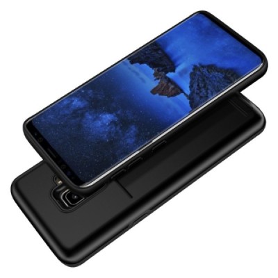 „Combo“ Card Holder Samsung Galaxy S9 (G960) чёрный твердый силиконовый чехол | Vacins.lv