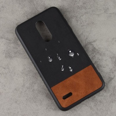 LG K11 2018 (X410EO) „Bi-Color“ Splicing brūns, melns ādas apvalks / Vacins.lv