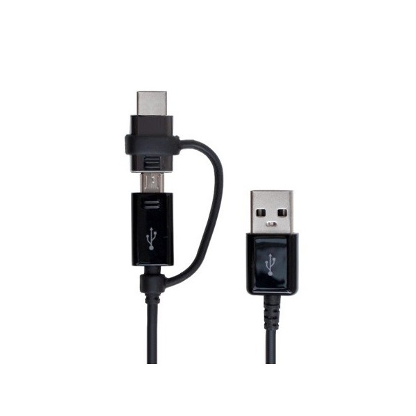 „Samsung“ Combo micro USB + Type-C vads - melns (1 m.)