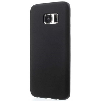 Samsung Galaxy S7 edge G935 cieta silikona (TPU) matēts melns apvalks / Vacins.lv