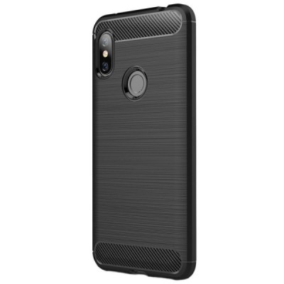 Xiaomi Redmi Note 6 Pro „Carbon“ cieta silikona (TPU) melns apvalks / vacins.lv
