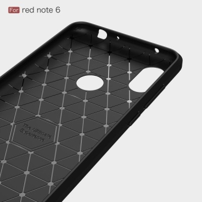 Xiaomi Redmi Note 6 Pro „Carbon“ твердый силиконовый чехол (TPU) - черный | Vacins.lv
