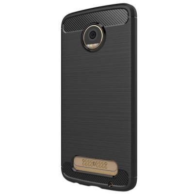 Motorola Moto Z2 Play „Carbon“ твердый силиконовый чехол (TPU) - черный | Vacins.lv