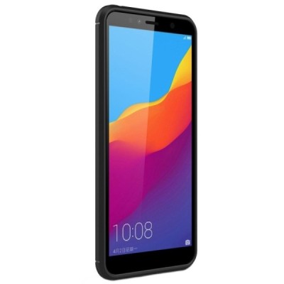 Huawei Y6 2018 (Honor 7A) „Carbon“ cieta silikona (TPU) melns apvalks / vacins.lv