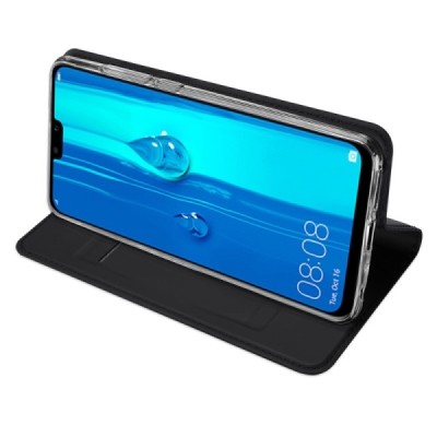 „Dux Ducis“ Skin серии Huawei P smart 2019 (Honor 10 Lite) чёрный кожаный чехол-книжка | Vacins.lv
