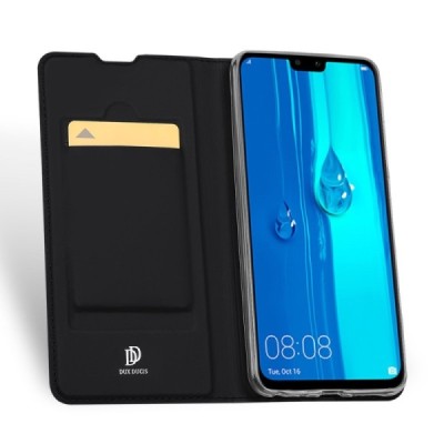 „Dux Ducis“ Skin серии Huawei P smart 2019 (Honor 10 Lite) чёрный кожаный чехол-книжка | Vacins.lv