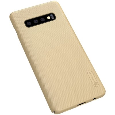 Samsung Galaxy S10 (G973) Nillkin Frosted Shield zelta plastmasas apvalks / vacins.lv