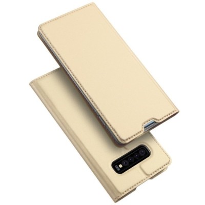 „Dux Ducis“ Skin серии Samsung Galaxy S10 (G973) золотой кожаный чехол-книжка | Vacins.lv