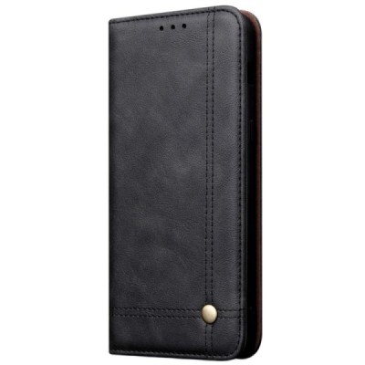 „Deluxe“ Samsung Galaxy S10 (G973) чёрный кожаный чехол-книжка | Vacins.lv