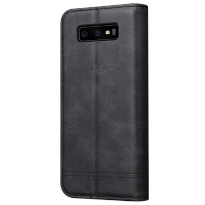 „Deluxe“ Samsung Galaxy S10 (G973) чёрный кожаный чехол-книжка | Vacins.lv