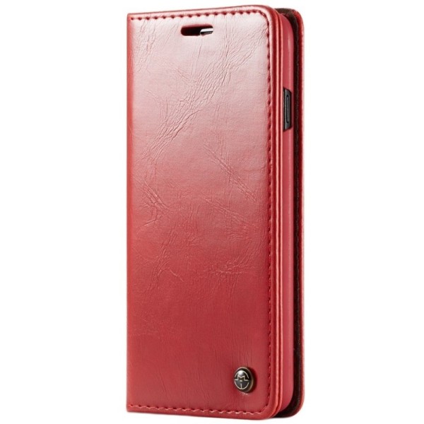 „CaseMe“ solīds atvēramais ādas maciņš - sarkans (Galaxy S10)