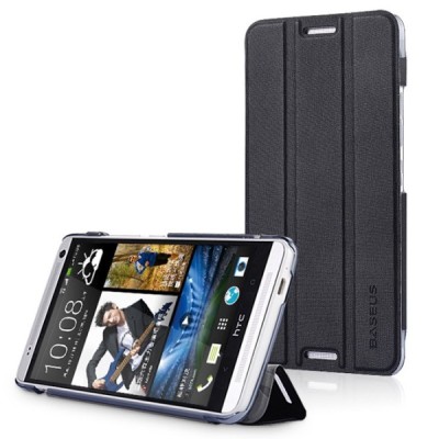 HTC One Max 8088 „Baseus“ ādas melns atvērams maciņš / Vacins.lv