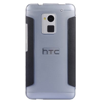 HTC One Max 8088 „Baseus“ ādas melns atvērams maciņš / Vacins.lv