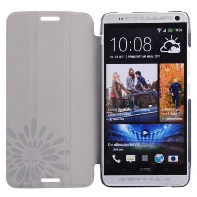 HTC One Max 8088 „Baseus“ ādas melns atvērams maciņš / Vacins.lv