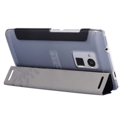 HTC One Max 8088 „Baseus“ ādas melns atvērams maciņš / Vacins.lv