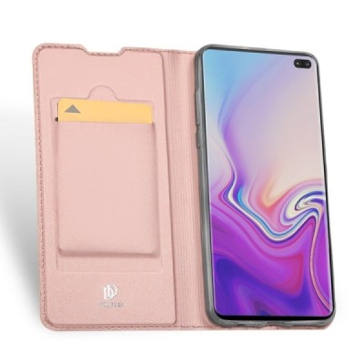 „Dux Ducis“ Skin серии Samsung Galaxy S10+ (G975) розовый кожаный чехол-книжка | Vacins.lv