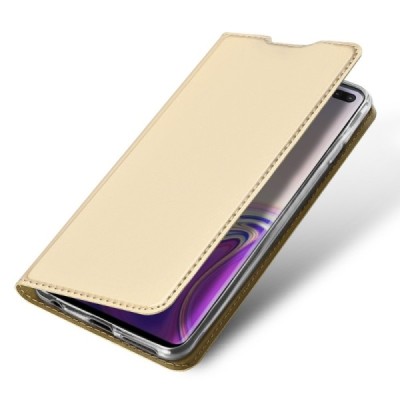 „Dux Ducis“ Skin серии Samsung Galaxy S10+ (G975) золотой кожаный чехол-книжка | Vacins.lv